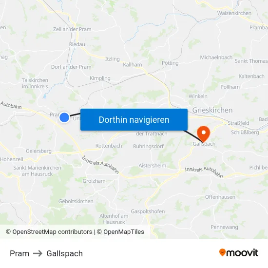 Pram to Gallspach map