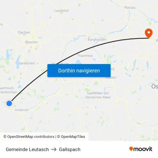 Gemeinde Leutasch to Gallspach map
