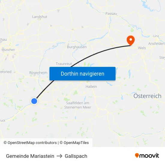 Gemeinde Mariastein to Gallspach map