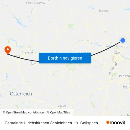 Gemeinde Ulrichskirchen-Schleinbach to Gallspach map