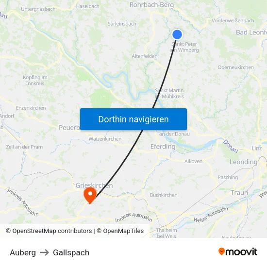 Auberg to Gallspach map