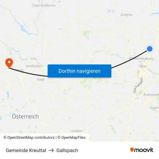 Gemeinde Kreuttal to Gallspach map