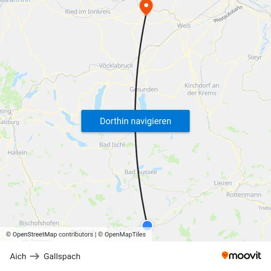Aich to Gallspach map