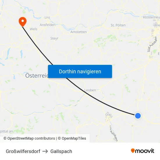 Großwilfersdorf to Gallspach map