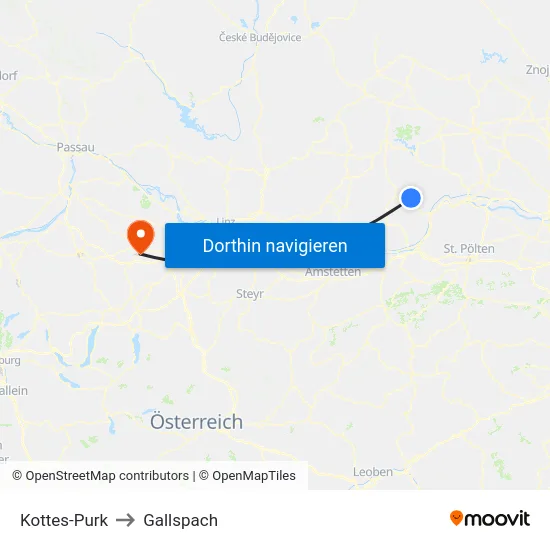 Kottes-Purk to Gallspach map