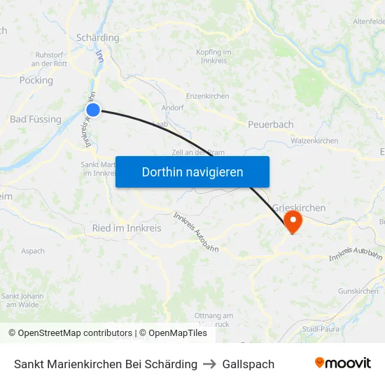Sankt Marienkirchen Bei Schärding to Gallspach map