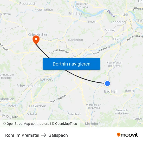 Rohr Im Kremstal to Gallspach map