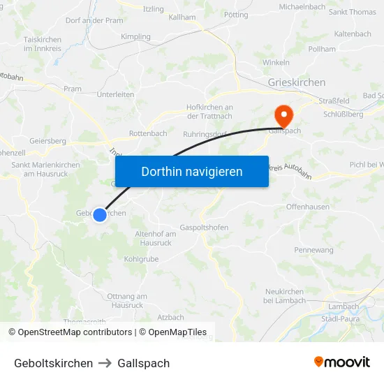 Geboltskirchen to Gallspach map