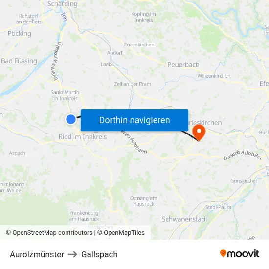 Aurolzmünster to Gallspach map