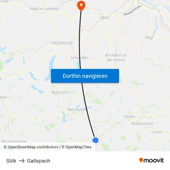 Sölk to Gallspach map