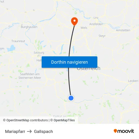 Mariapfarr to Gallspach map