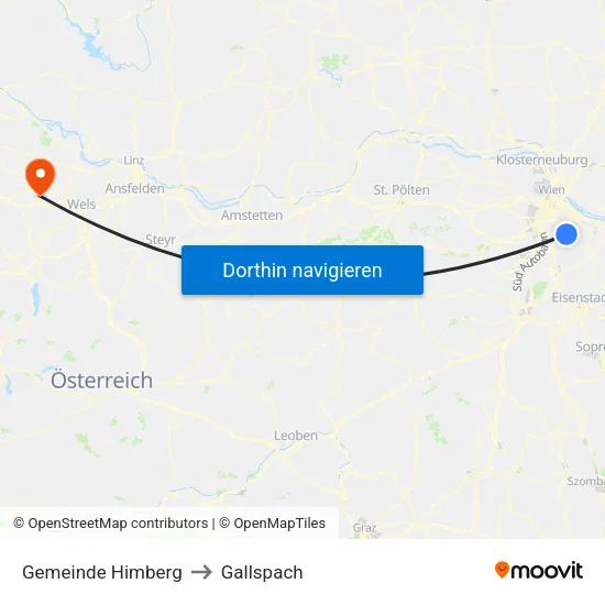 Gemeinde Himberg to Gallspach map