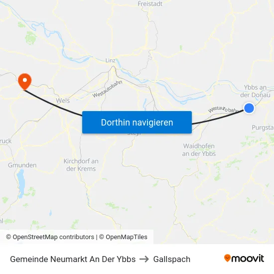 Gemeinde Neumarkt An Der Ybbs to Gallspach map
