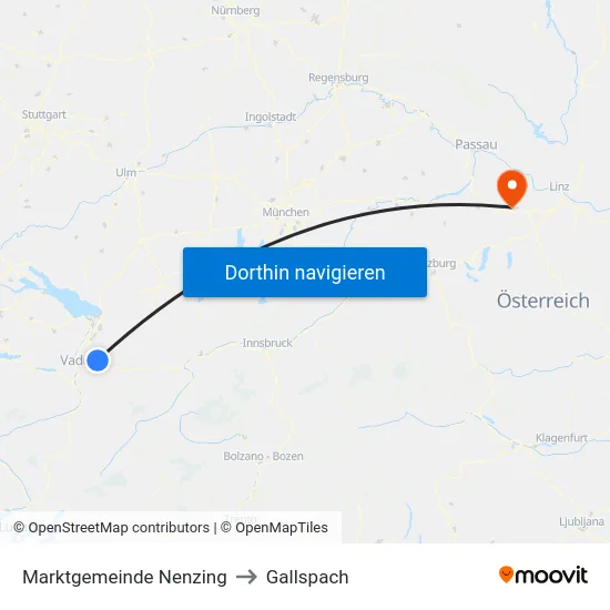 Marktgemeinde Nenzing to Gallspach map