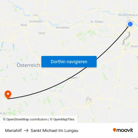 Mariahilf to Sankt Michael Im Lungau map