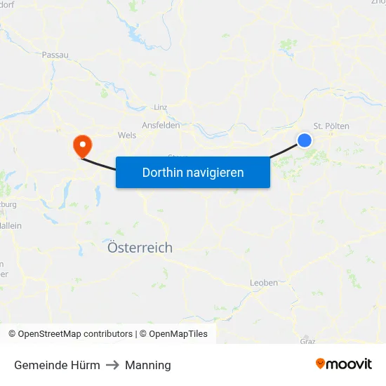 Gemeinde Hürm to Manning map