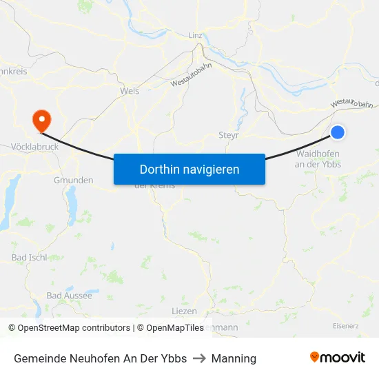 Gemeinde Neuhofen An Der Ybbs to Manning map