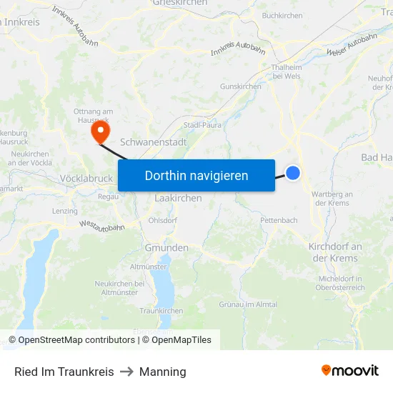 Ried Im Traunkreis to Manning map