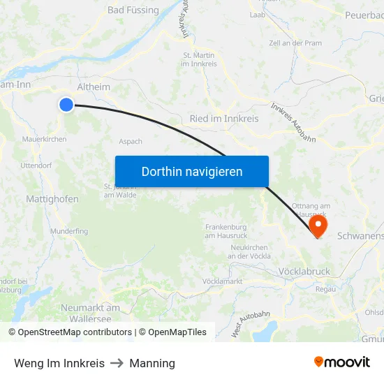 Weng Im Innkreis to Manning map