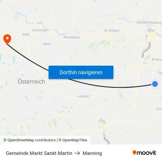 Gemeinde Markt Sankt Martin to Manning map