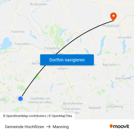 Gemeinde Hochfilzen to Manning map