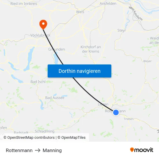 Rottenmann to Manning map