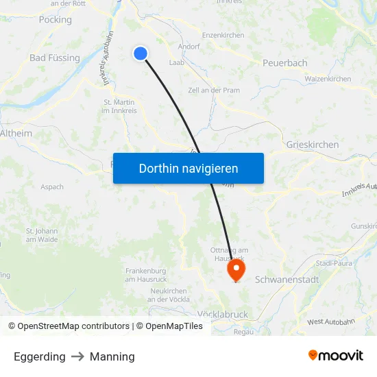 Eggerding to Manning map