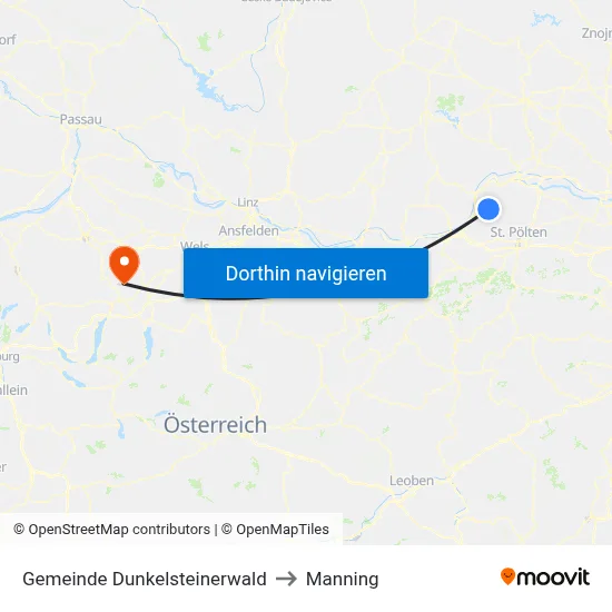 Gemeinde Dunkelsteinerwald to Manning map