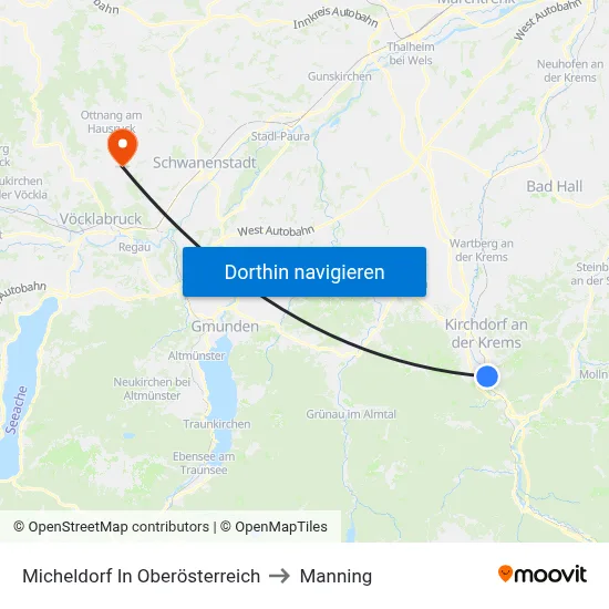 Micheldorf In Oberösterreich to Manning map