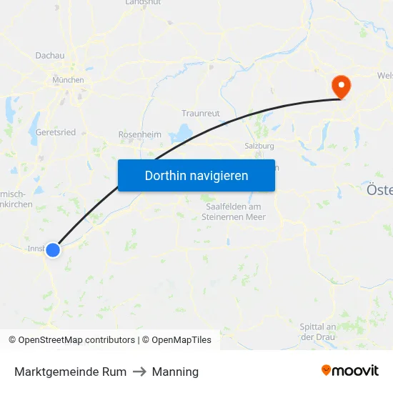 Marktgemeinde Rum to Manning map