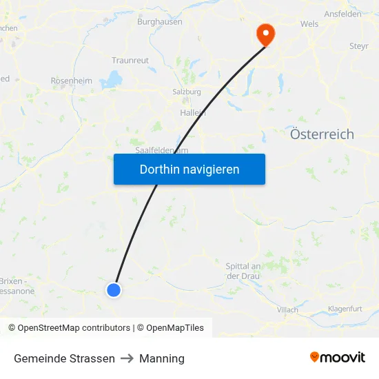 Gemeinde Strassen to Manning map