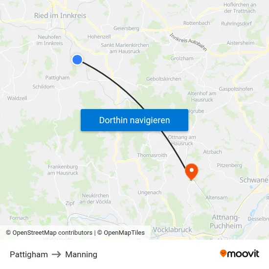 Pattigham to Manning map