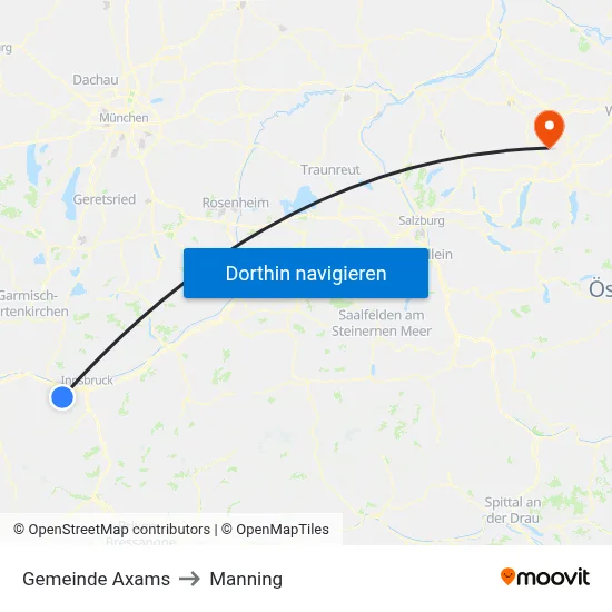 Gemeinde Axams to Manning map