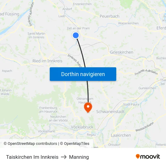 Taiskirchen Im Innkreis to Manning map