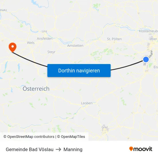Gemeinde Bad Vöslau to Manning map