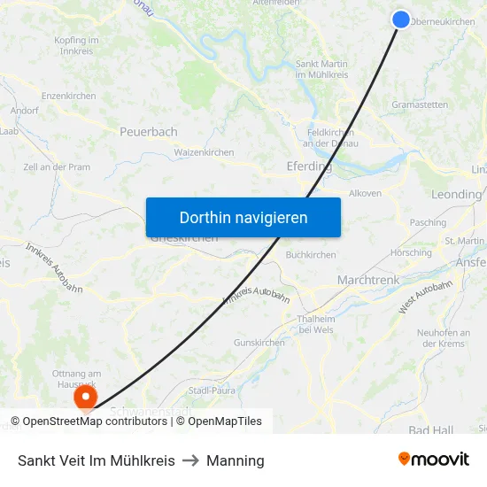Sankt Veit Im Mühlkreis to Manning map