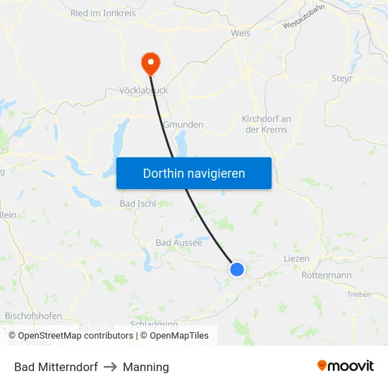 Bad Mitterndorf to Manning map
