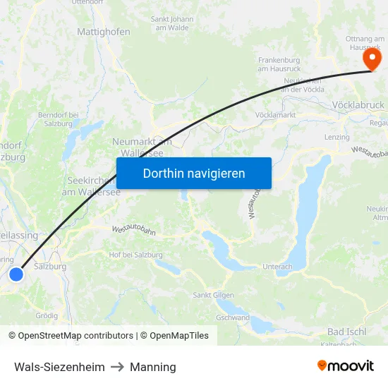 Wals-Siezenheim to Manning map