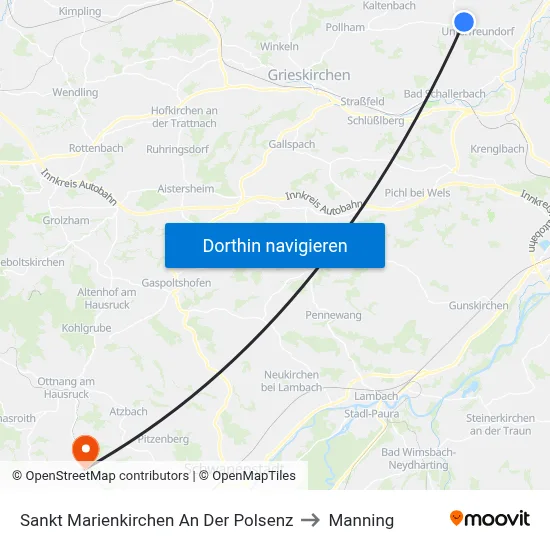 Sankt Marienkirchen An Der Polsenz to Manning map