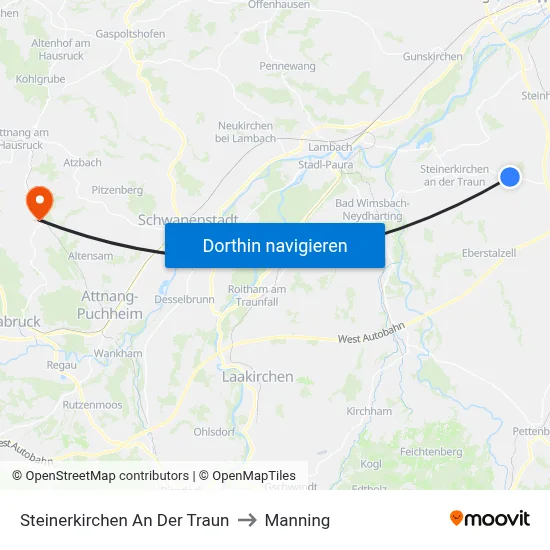 Steinerkirchen An Der Traun to Manning map