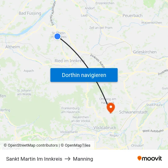 Sankt Martin Im Innkreis to Manning map