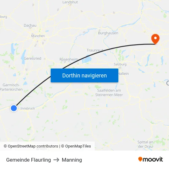 Gemeinde Flaurling to Manning map