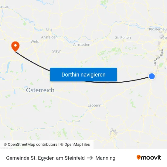 Gemeinde St. Egyden am Steinfeld to Manning map