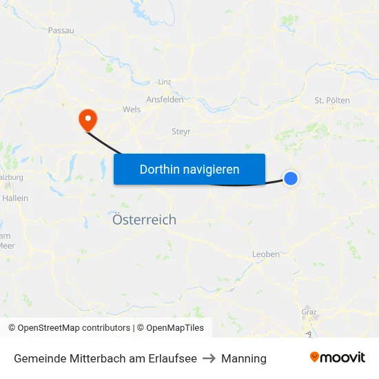 Gemeinde Mitterbach am Erlaufsee to Manning map