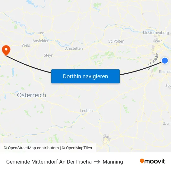 Gemeinde Mitterndorf An Der Fischa to Manning map