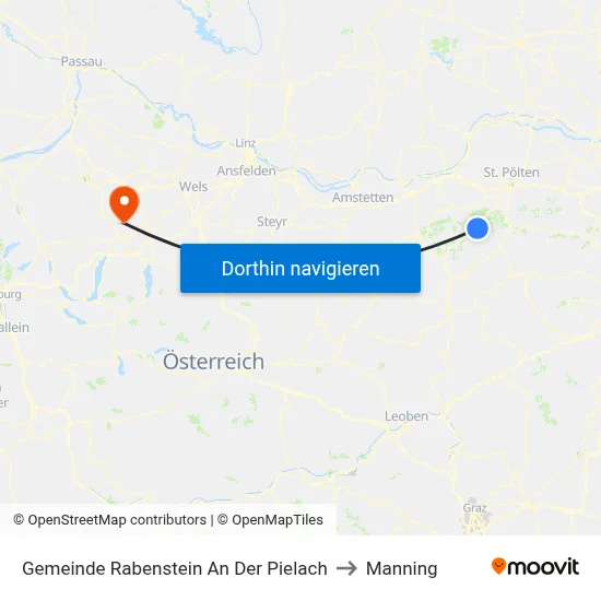 Gemeinde Rabenstein An Der Pielach to Manning map