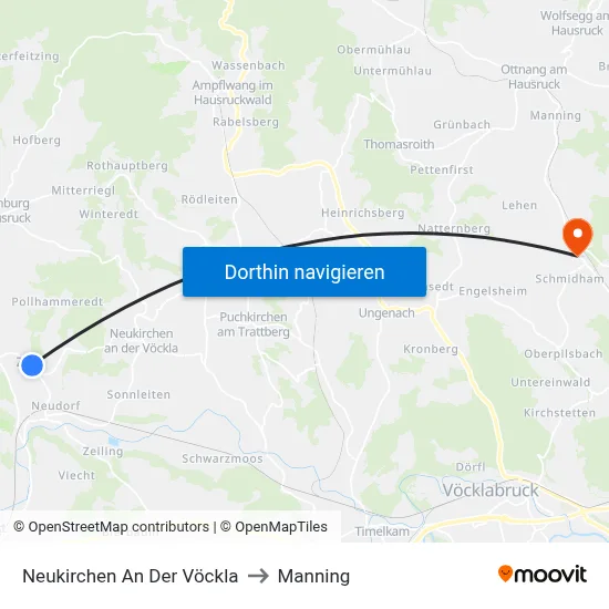 Neukirchen An Der Vöckla to Manning map