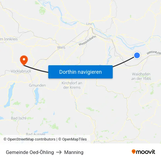Gemeinde Oed-Öhling to Manning map