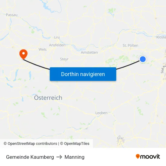 Gemeinde Kaumberg to Manning map
