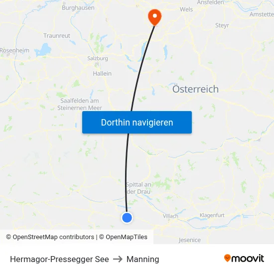 Hermagor-Pressegger See to Manning map